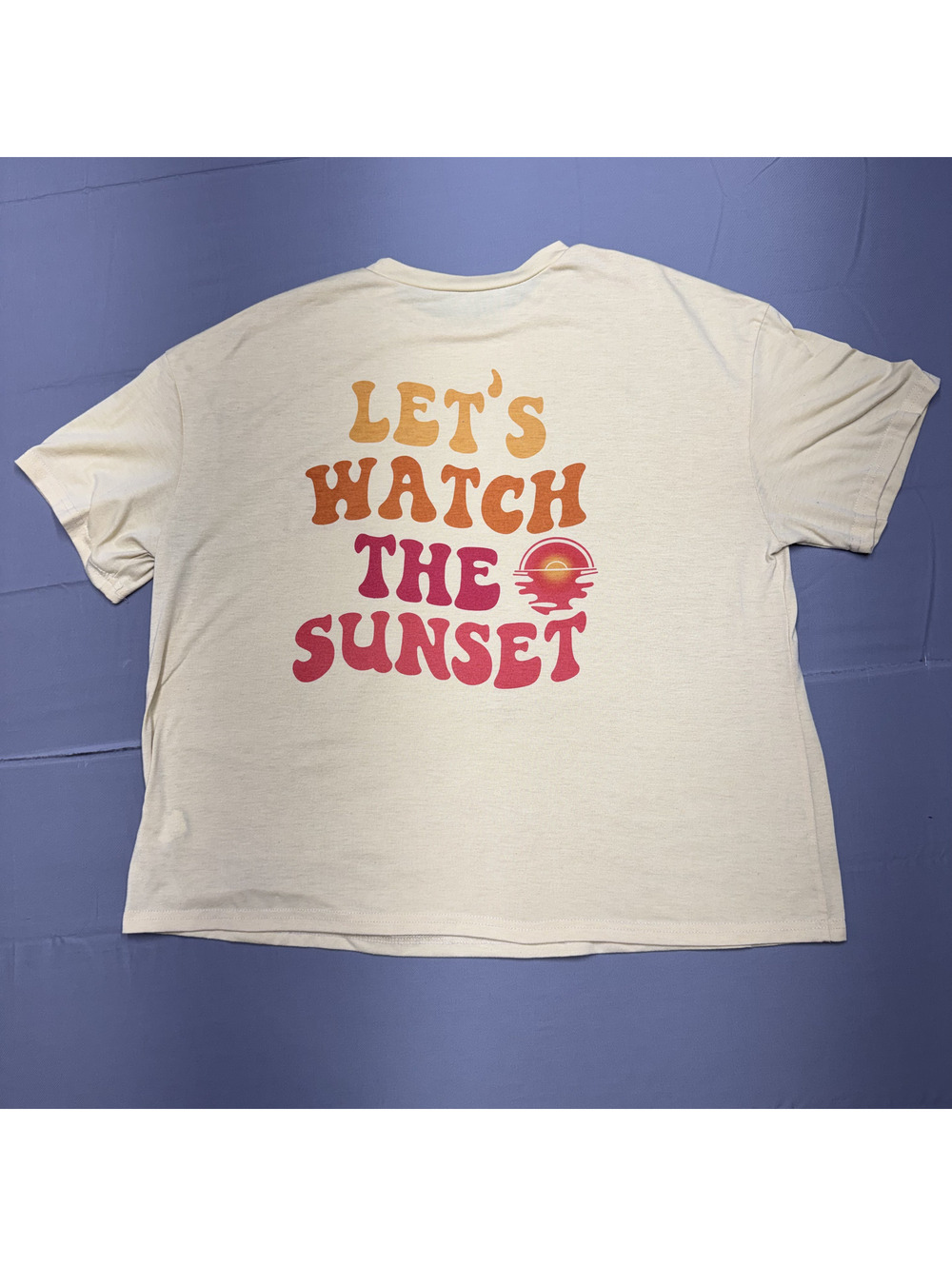 Shein Curve Women's Graphic Tee Stretch Sunset Graphic 0XL Yellow Retro - Picture 5 of 8